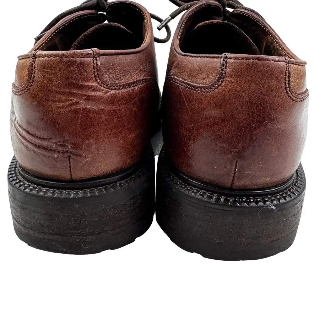 Reaction Kenneth Cole Y2K Leather Chunky Lug Sole Lace Up Loafers Men's Size 9.5